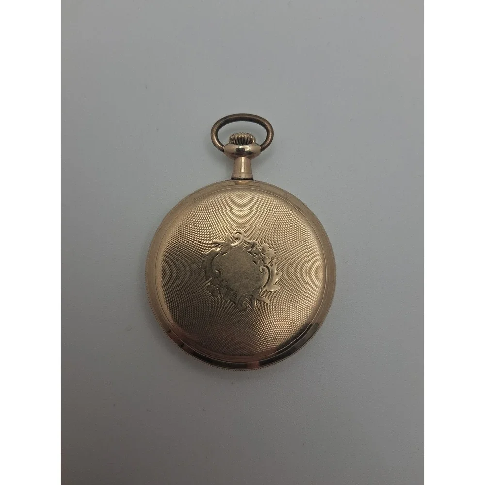 Gold Filled Blue Numerals Waltham Pocket Watch - Tested And Working